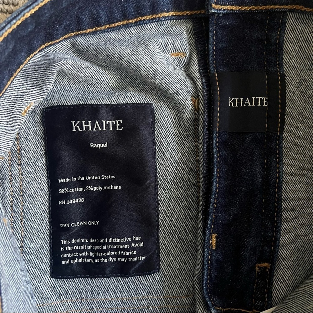 Khaite Raquel Patch Pocket Crop Flare Jeans - Dark Blue Wash - Size 31 - Picture 11 of 14